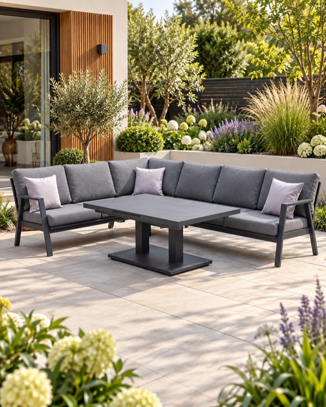 Nova Phoenix garden furniture in a landscaped garden
